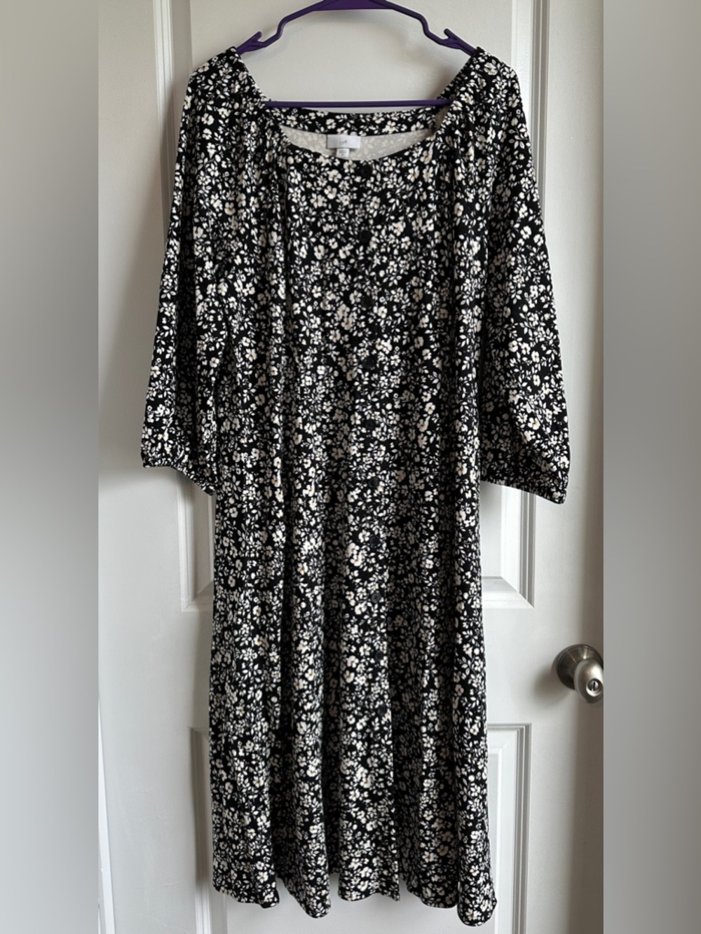 J. Jill Women’s Midi Floral Button-Up Dress Medium